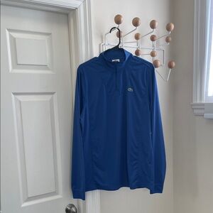 Lacoste - Classic Pullover Quarter Zip Up Athletic Top - Blue - M
